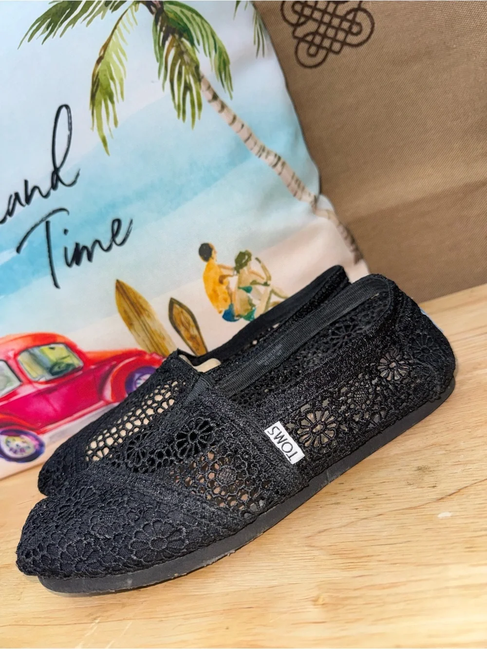 Toms Women'S Alpargata Classic Woven Espadrille Slip-On In Black Size 7